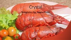  Presentation with seafood dis - Amazing slide deck having cray - crayfish seafood cooked dish backdrop and a  colored foreground