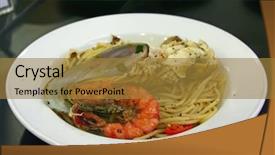  Presentation with plate tectonics earth - Beautiful theme featuring cray - inviting plate of pasta aglio backdrop and a  colored foreground