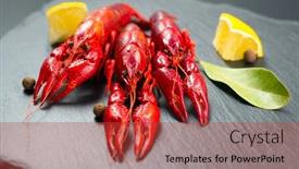  Presentation with red - Presentation theme consisting of crayfish-crawfish-closeup-red-boiled background and a red colored foreground