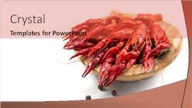  Presentation with lemon - Theme featuring crayfish-crawfish-closeup-red-boiled background and a red colored foreground