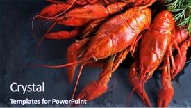  Presentation with red boiled crawfish food - Cool new presentation design with crayfish crawfish closeup red boiled backdrop and a tawny brown colored foreground