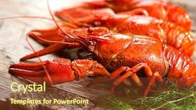  Presentation with rustic - Presentation theme featuring crayfish crawfish red boiled crawfishes background and a  colored foreground