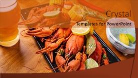  Presentation with rustic - Presentation design featuring crayfish-red-boiled-crawfishes background and a gold colored foreground