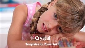  Presentation with crayons - Audience pleasing theme consisting of crayola - little girl with crayons resting backdrop and a red colored foreground