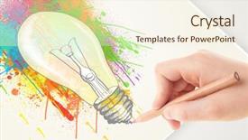  Presentation with crayon - Slide deck with crayon art - hand drawing on a plain background and a cream colored foreground