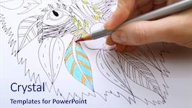  Presentation with anti stress - Theme having crayon in adult anti background and a  colored foreground