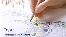  Presentation with anti stress - Presentation design consisting of crayon in adult anti background and a  colored foreground