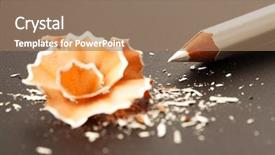  Presentation with crayon - Presentation theme having crayon shaving background and a coral colored foreground