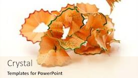  Presentation with crayon - Slide deck consisting of pencil sharpener - crayon shaving background and a blonde colored foreground