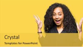  Presentation with curly hair - Amazing PPT layouts having crazy and amazed for success backdrop and a yellow colored foreground
