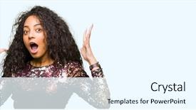  Presentation with curly hair - Presentation theme with crazy and amazed for success background and a cool aqua colored foreground