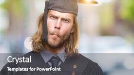  Presentation with comic face - Cool new presentation design with crazy and comical gesture funny backdrop and a  colored foreground