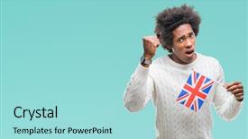  Presentation with american flag - Slide deck featuring crazy and yelling with raise background and a  colored foreground