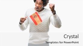  Presentation with american flag - Theme having crazy and yelling with raise background and a  colored foreground