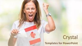  Presentation with canada flag - Slide deck consisting of crazy and yelling with raise background and a  colored foreground