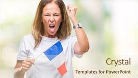  Presentation with france flag - Amazing slide deck having crazy and yelling with raise backdrop and a  colored foreground