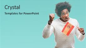  Presentation with 3d figure american flag - Colorful slides enhanced with crazy and yelling with raise backdrop and a  colored foreground