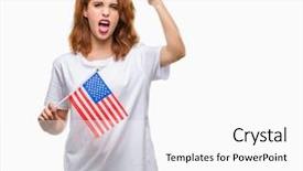  Presentation with america flag - Colorful theme enhanced with crazy and yelling with raise backdrop and a  colored foreground
