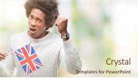  Presentation with american flag - Beautiful PPT theme featuring crazy and yelling with raise backdrop and a  colored foreground