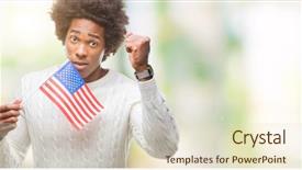  Presentation with america flag - Theme featuring crazy and yelling with raise background and a  colored foreground