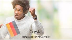  Presentation with 3d figure american flag - Colorful theme enhanced with crazy and yelling with raise backdrop and a  colored foreground