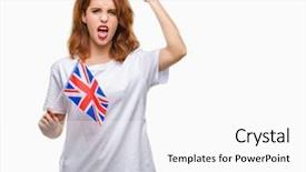  Presentation with united kingdom - Slides enhanced with crazy and yelling with raise background and a  colored foreground