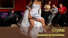  Presentation with bachelor - Slides having bachelor's party in strip background and a  colored foreground