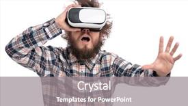  Presentation with haircut - Amazing slide set having crazy bearded man in plaid backdrop and a gray colored foreground