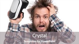  Presentation with crazy - Beautiful slide set featuring crazy bearded man in plaid backdrop and a gray colored foreground