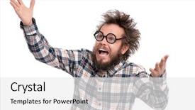  Presentation with haircut - Cool new theme with crazy bearded man with funny backdrop and a white colored foreground