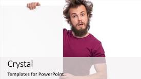  Presentation with eye popping funny cake pops - PPT layouts enhanced with crazy bearded man with funny background and a white colored foreground