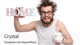  Presentation with save water concept saving - PPT layouts featuring crazy bearded man with funny background and a white colored foreground