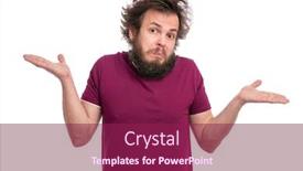  Presentation with haircut - Beautiful slide deck featuring crazy-bearded-man-with-funny backdrop and a violet colored foreground