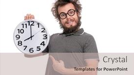  Presentation with haircut - Slide deck having crazy-bearded-man-with-funny background and a light gray colored foreground