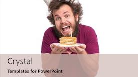  Presentation with haircut - Cool new PPT theme with crazy-bearded-man-with-funny backdrop and a soft green colored foreground