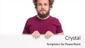 Presentation with portrait of a shy embarrassed - Amazing slide deck having crazy bearded modest and embarrassed backdrop and a white colored foreground