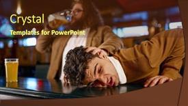  Presentation with behavior - PPT theme consisting of crazy-behavior-of-football-fans background and a tawny brown colored foreground