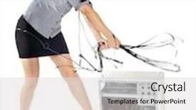  Presentation with african american in computer business - Amazing theme having crazy business woman whipping computer backdrop and a light gray colored foreground