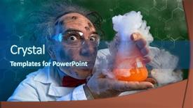  Presentation with explosion - Presentation enhanced with crazy chemist with a failed background and a  colored foreground