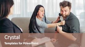  Presentation with thalassemia patients - Presentation theme enhanced with crazy couple patients at psychotherapist background and a coral colored foreground