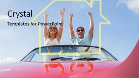  Presentation with crazy - Beautiful theme featuring crazy couple standing in red backdrop and a light blue colored foreground