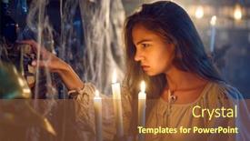  Presentation with unity candle - Colorful presentation theme enhanced with crazy-demonic-woman-with-candle backdrop and a tawny brown colored foreground
