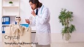  Presentation with crazy - Amazing presentation theme having crazy-doctor-examining-dead-patient backdrop and a lemonade colored foreground