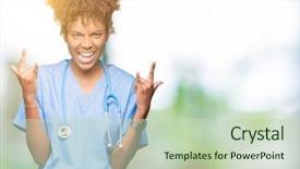  Presentation with music african american jazz musician - Presentation theme consisting of crazy expression doing rock symbol background and a  colored foreground