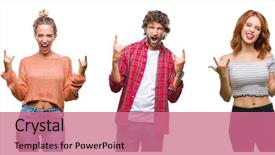  Presentation with colorful music - Theme with crazy expression doing rock background and a coral colored foreground