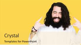  Presentation with jesus christ - PPT theme having crazy expression doing rock background and a yellow colored foreground