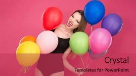  Presentation with pink black - Cool new slide set with crazy freaky bizarre screaming young backdrop and a red colored foreground