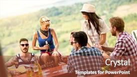  Presentation with deck of playing cards - Audience pleasing PPT theme consisting of crazy fun with music guitar backdrop and a tawny brown colored foreground