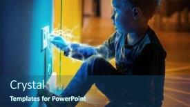  Presentation with crazy - Slide set enhanced with crazy-little-kid-playing background and a ocean colored foreground