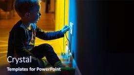  Presentation with crazy - Presentation theme consisting of crazy-little-kid-playing background and a wine colored foreground